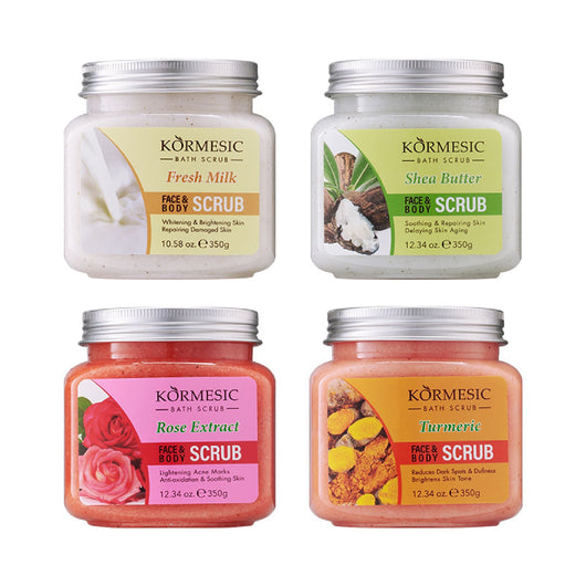 Kormesic, Face & Body Bath Scrub Turmeric Brightens Skin Tone 350g - Cosmetic Connection
