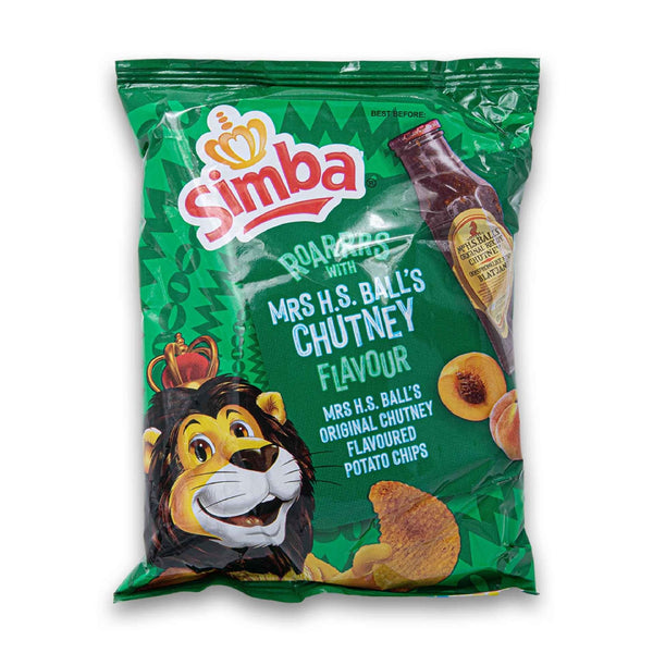 Simba, Mrs H.S. Ball’s Chutney Flavoured Potato Chips 36g | Sweet & Tangy Snack with a Classic South African Taste - Cosmetic Connection