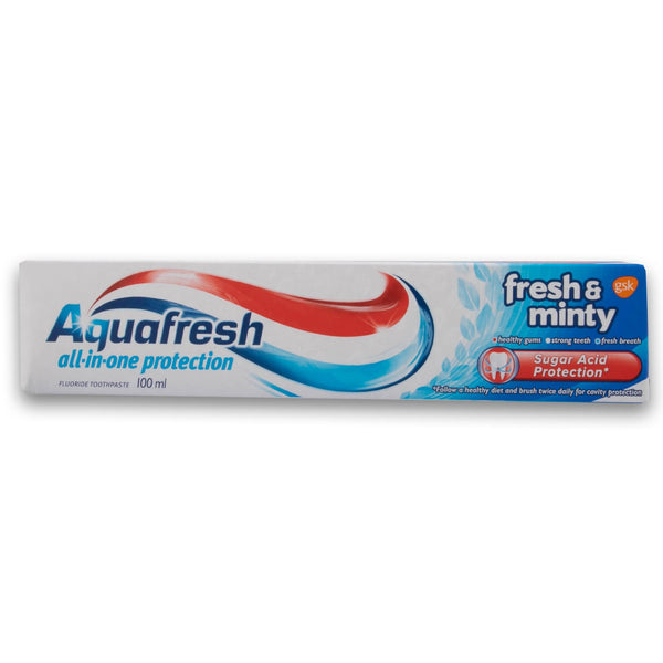 Aquafresh, Fresh & Minty Fluoride Toothpaste 100ml - Cosmetic Connection