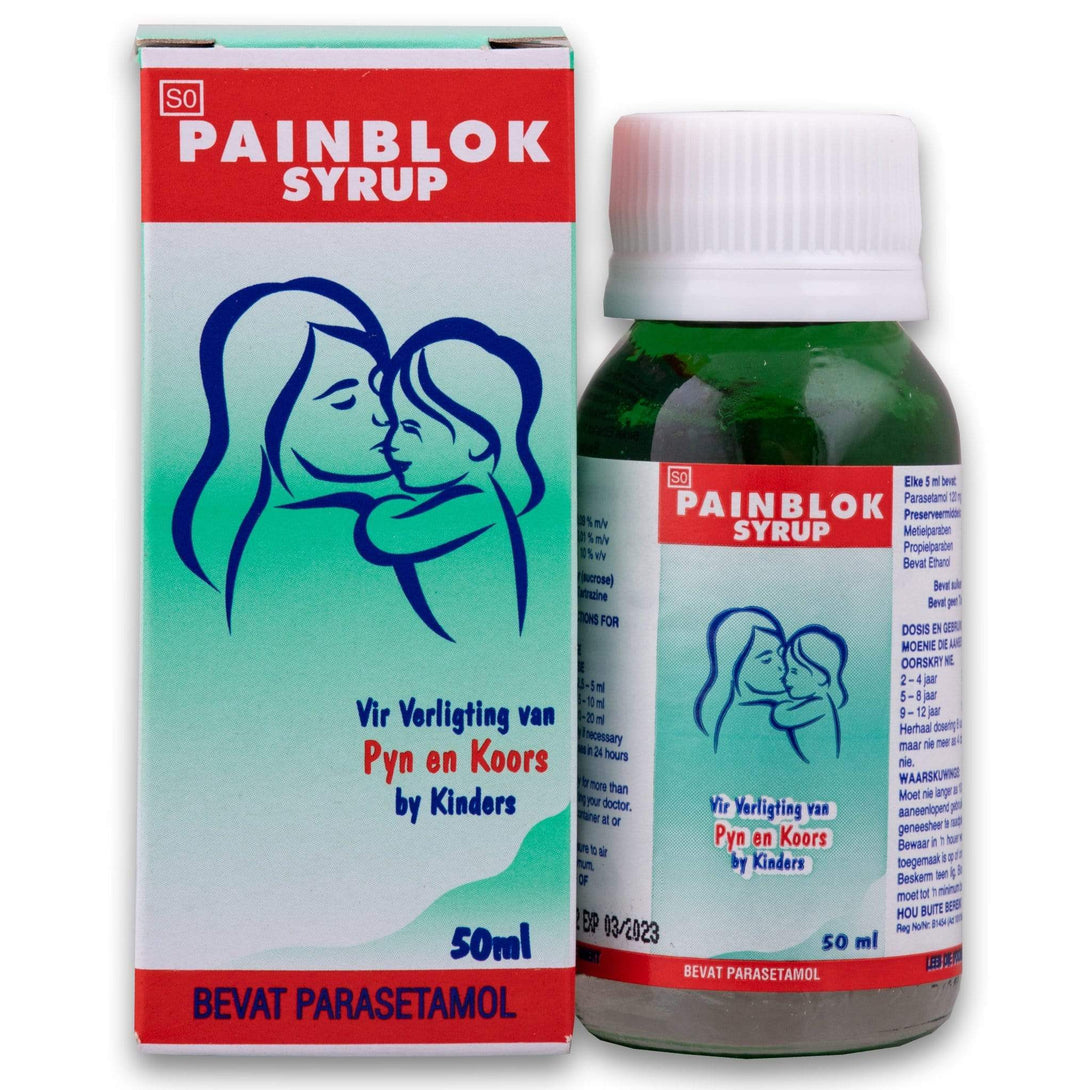 Painblok, Pain & Fever Syrup Glass Bottle 50ml - Cosmetic Connection