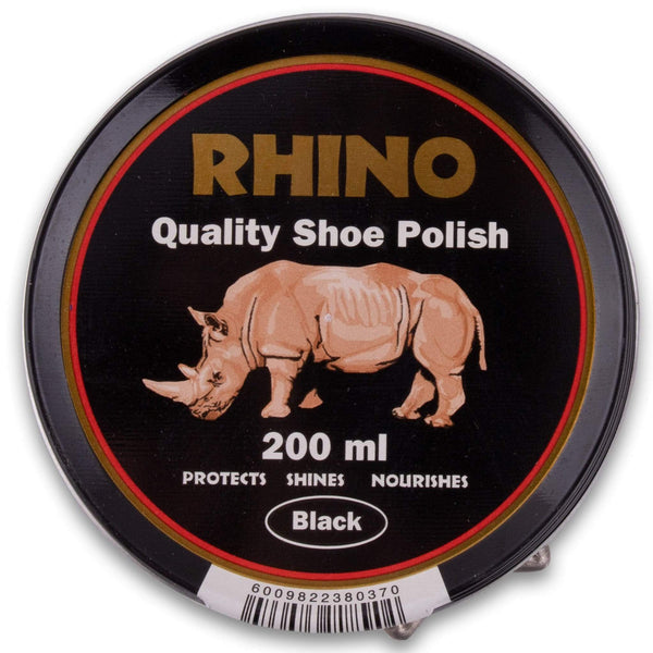 Rhino, Quality Shoe Polish Black Protect & Shine 200ml - Cosmetic Connection
