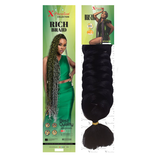X-Pression, Rich Braid 82" 100% Kanekalon Fiber 230g - Cosmetic Connection