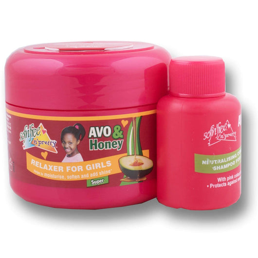 Sofnfree n Pretty, Avo & Honey Relaxer for Girls 250ml + Neutralising Shampoo 60ml - Cosmetic Connection