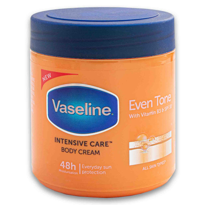 Vaseline, Intensive Care Body Cream 400ml - Even Tone with Vitamin B3 and SPF 10 - Cosmetic Connection