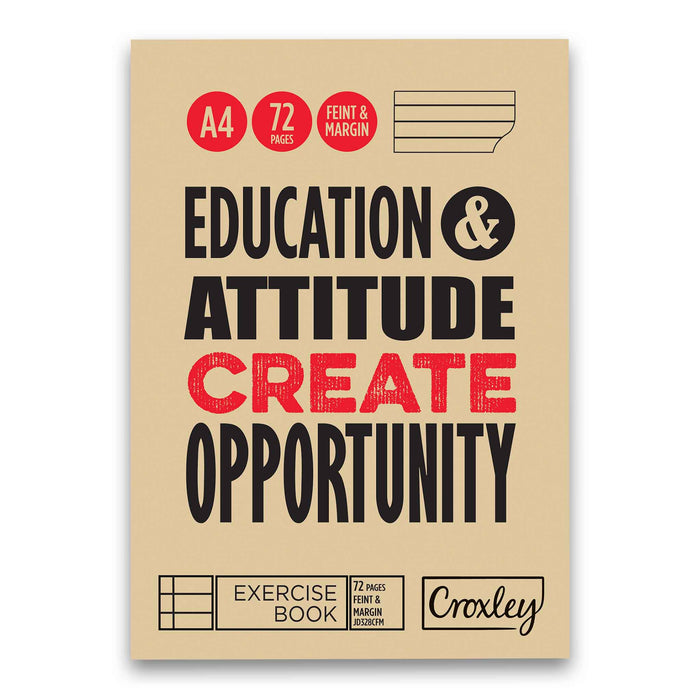 Exercise Book A4 Feint & Margin 72 Page - Croxley – Cosmetic Connection