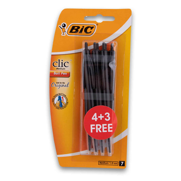 BIC, Click Ball Pen Medium 1mm - 7 Pack - Cosmetic Connection