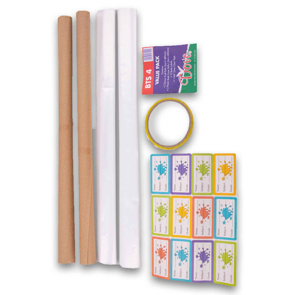 Dove Stationery, Brown Kraft Book Cover Roll Value Pack - 15 Piece - Cosmetic Connection