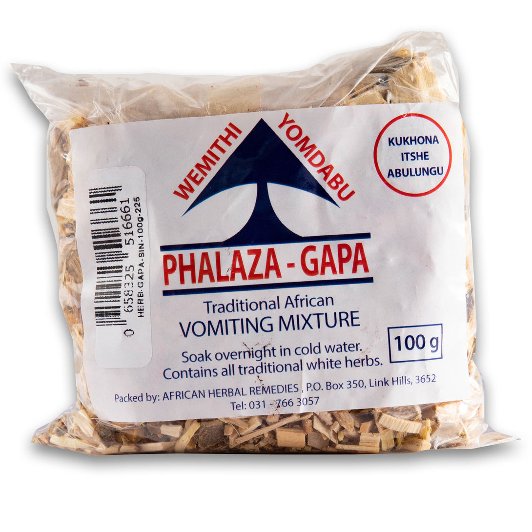 African Herbal Remedies, Phalaza-Gapa 100g - Vomiting Mixture - Cosmetic Connection