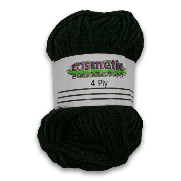 Cosmetic Connection, Wool 4 Ply 25g - Black - Cosmetic Connection