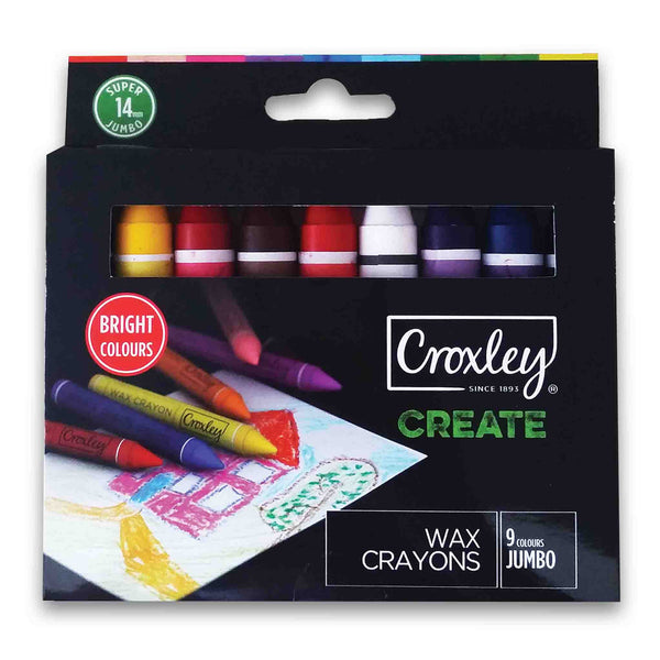 Croxley, Wax Crayons Jumbo Assorted  - 9 Pack - Cosmetic Connection