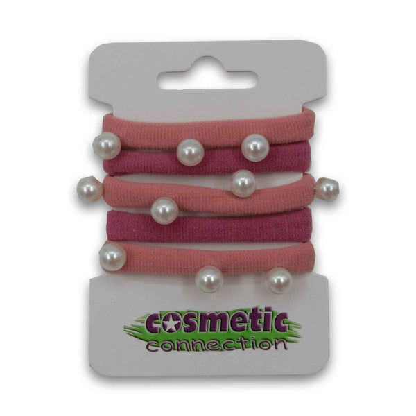 Cosmetic Connection, Hair Elastic Rings with Pearls 5s - Ponytail - Cosmetic Connection