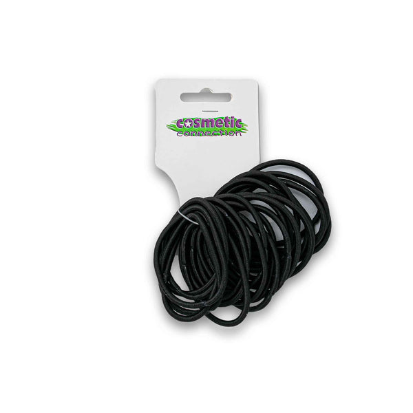 Cosmetic Connection, Hair Elastic Ring Tie 24 Pack Black - Cosmetic Connection