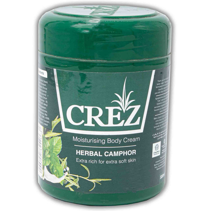 Crez Cosmetics, Herbal Camphor Cream 500ml - Aloe Enriched - Cosmetic Connection