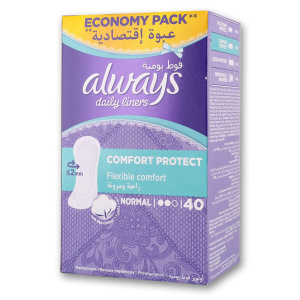 Always, Daily Pantyliners Economy Pack 40's - Normal - Cosmetic Connection