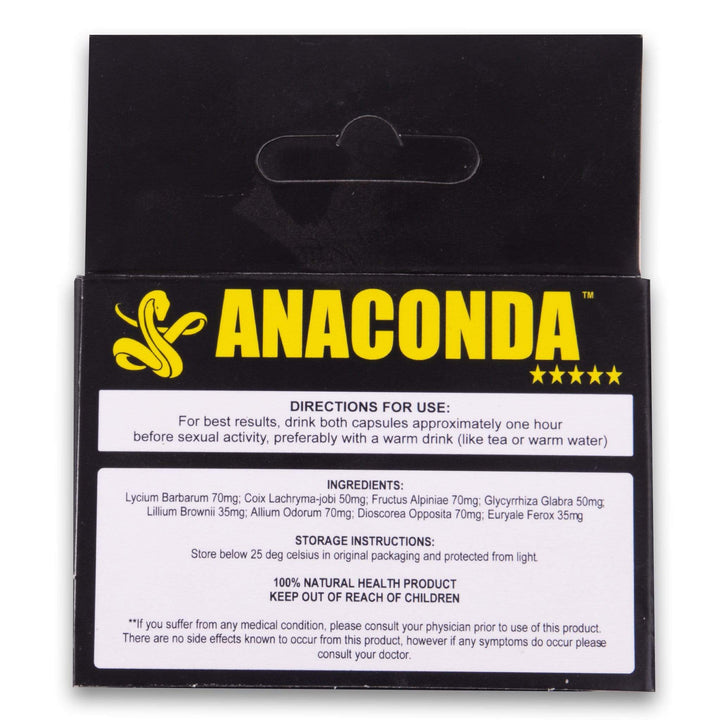 Anaconda, Maximum Strength Capsules 2's - Cosmetic Connection
