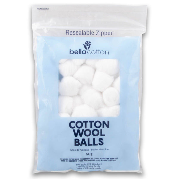 Bella Cotton, Cotton Wool Balls 50g - Cosmetic Connection