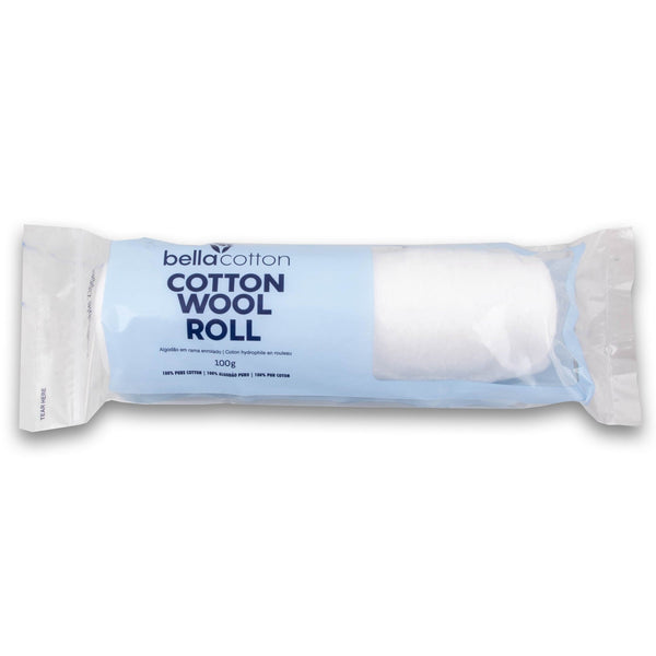 Bella Cotton, Cotton Wool Roll 100g made with 100% Pure Cotton - Cosmetic Connection