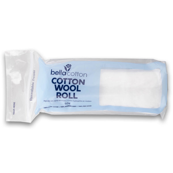 Bella Cotton, Cotton Wool Roll 50g made with 100% Pure Cotton - Cosmetic Connection