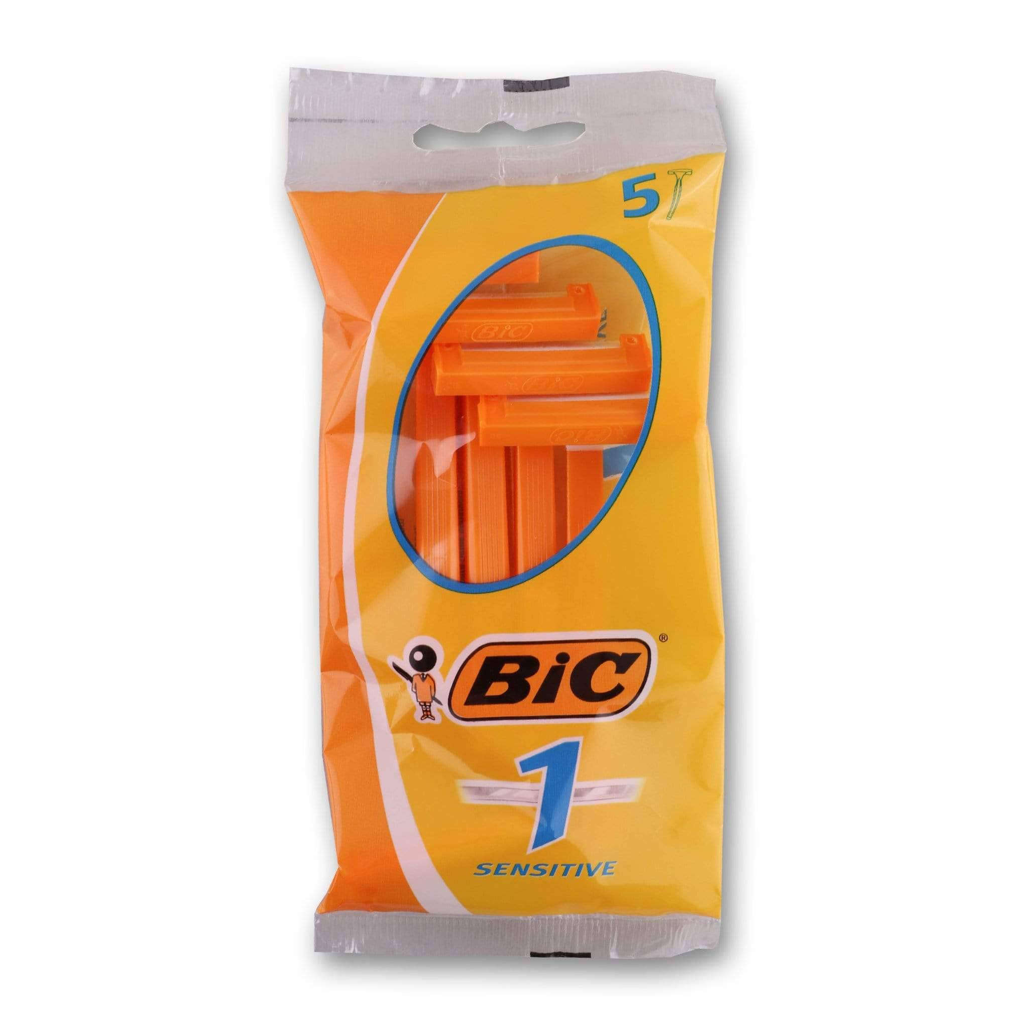 One Blade Bic Razor Men Disposable Razor Sensitive 1 Blade - 5 Pack | BIC – Cosmetic Connection