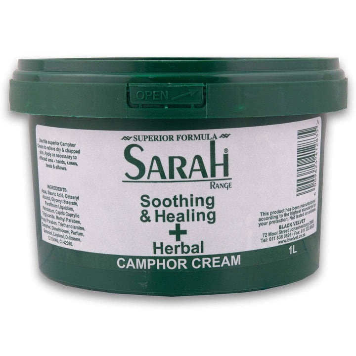 Black Velvet, Sarah Camphor Cream 1L - Cosmetic Connection