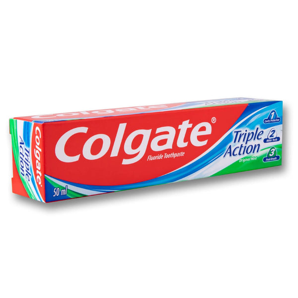 Colgate, Triple Action Fluoride Toothpaste 50ml - Original Mint - Cosmetic Connection
