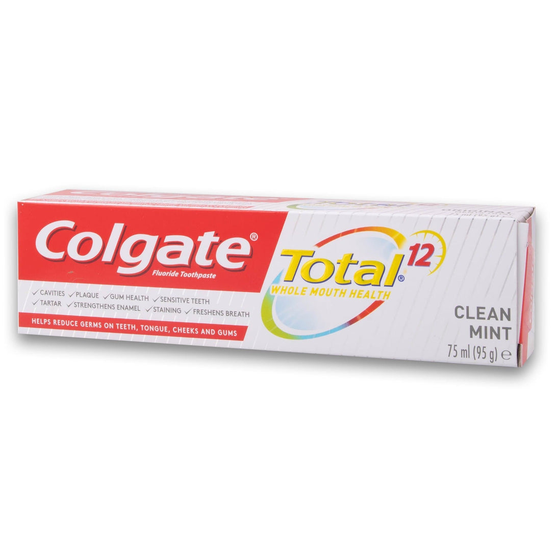Colgate, Total 12 Fluoride Toothpaste 75ml - Clean Mint - Cosmetic Connection