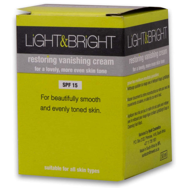 Light & Bright, Vanishing Cream 50ml - Cosmetic Connection