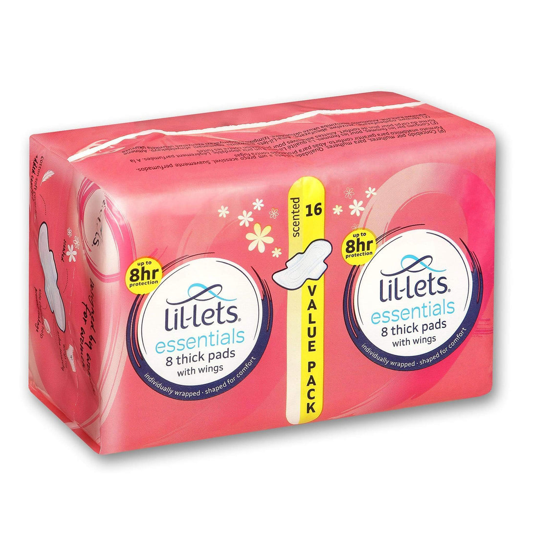 Lil-lets, Thick Pads with Wings Value Pack 16's - Essentials - Cosmetic Connection