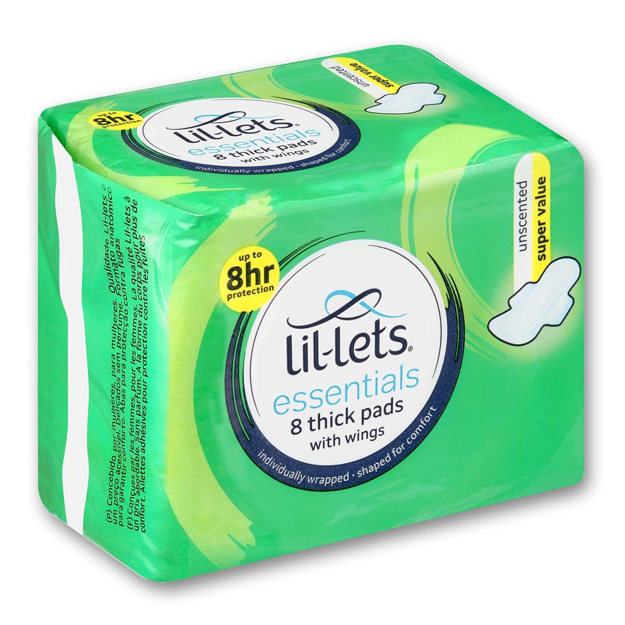 Thick Pads with Wings 8s - Up to 8 Hour Protection | Essentials
