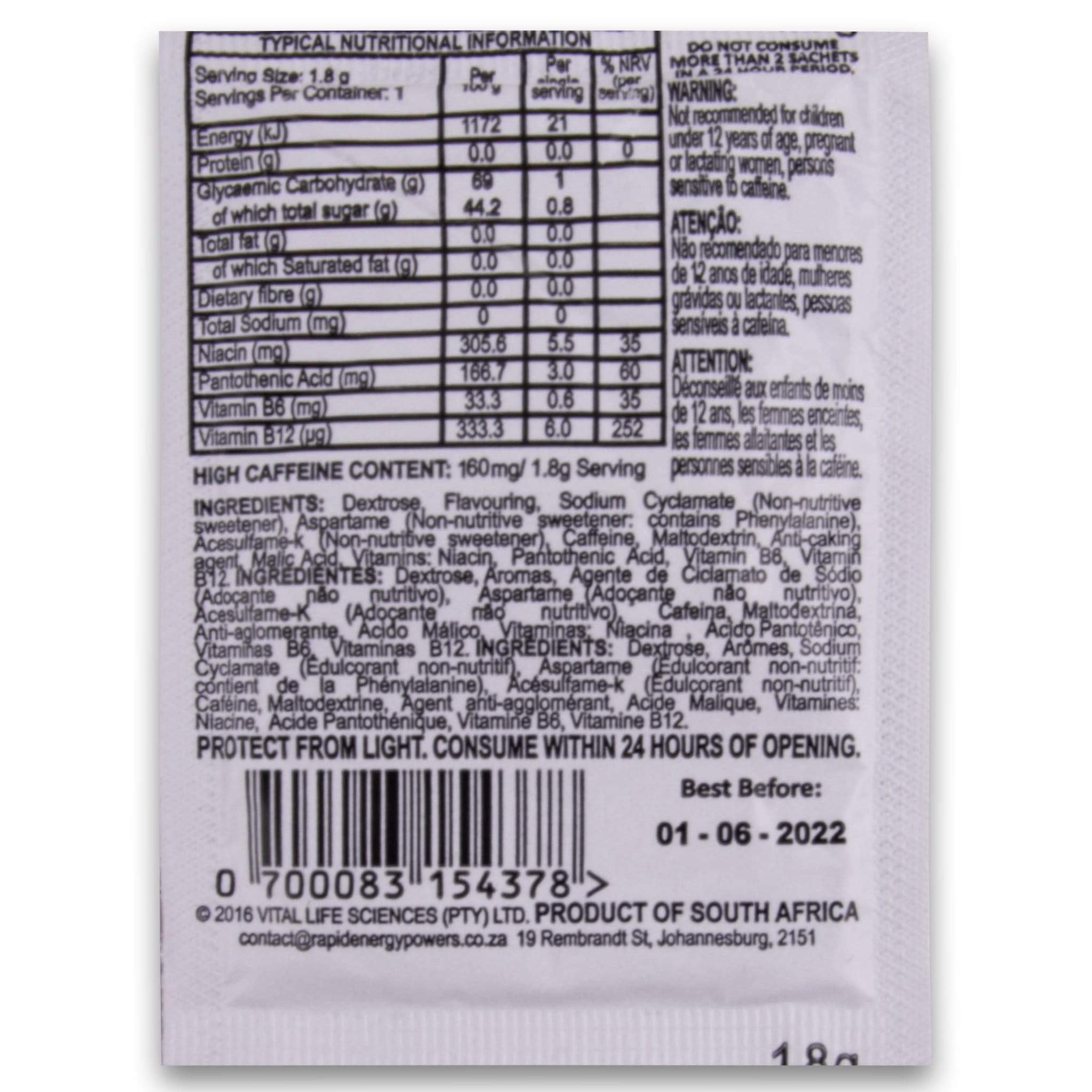 Rapid Energy Powder 1.8g Cosmetic Connection