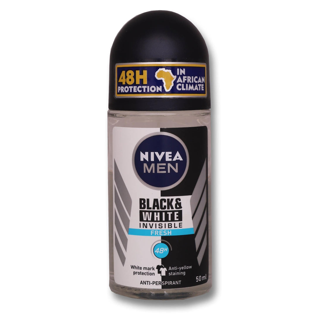 Nivea, Men Black & White Roll On 50ml - Cosmetic Connection