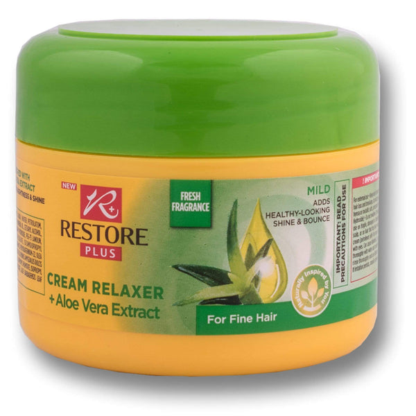 Restore Plus, Cream Relaxer Mild 250ml made with Aloe Vera Extract for Fine Hair - Cosmetic Connection