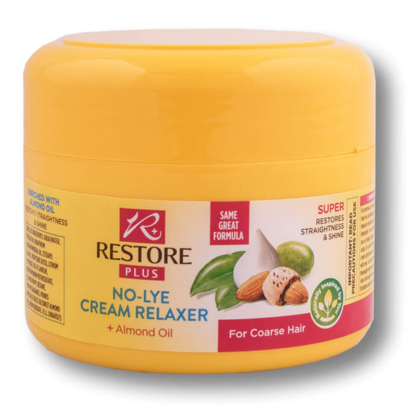 Restore Plus, No-lye Relaxer Super 250ml made with Almond Oil for Coarse Hair - Cosmetic Connection
