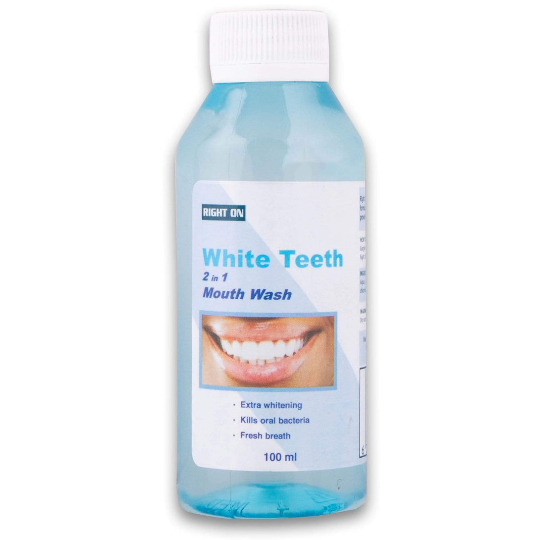 Right On, White Teeth Mouth Wash 100ml - Cosmetic Connection