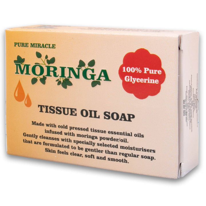 Pure Miracle, Moringa Tissue Oil Soap 100g - 100% Pure Glycerine - Cosmetic Connection