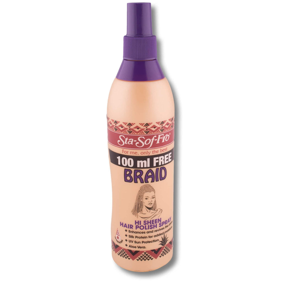 Sta-Sof-Fro, Sta-Sof-Fro Braid Hi-Sheen Spray 350ml - Cosmetic Connection
